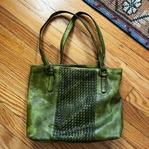 Oak Leather Leather Tote Bag Travel, Work, Over the Shoulder Purses Olive Wash